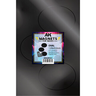 AK Interactive Magnetic Sheet for Bases - Oval 120x92mm (3 Bases)