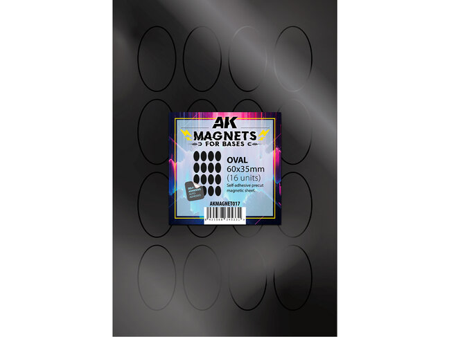 AK Interactive Magnetic Sheet for Bases - Oval 60x35mm (16 Bases)