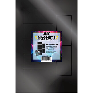 AK Interactive Magnetic Sheet for Bases - Rectangular 100x50mm (7 Bases)