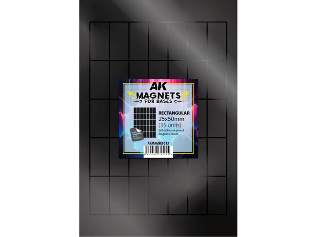 AK Interactive Magnetic Sheet for Bases - Rectangular 25x50mm (35 Bases)