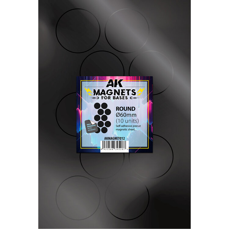 AK Interactive AK Interactive - Wargame: Magnetic Sheet for Bases - Round 60mm (10 Bases)