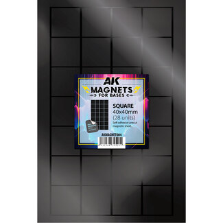 AK Interactive Magnetic Sheet for Bases - Square 40x40mm (28 Bases)