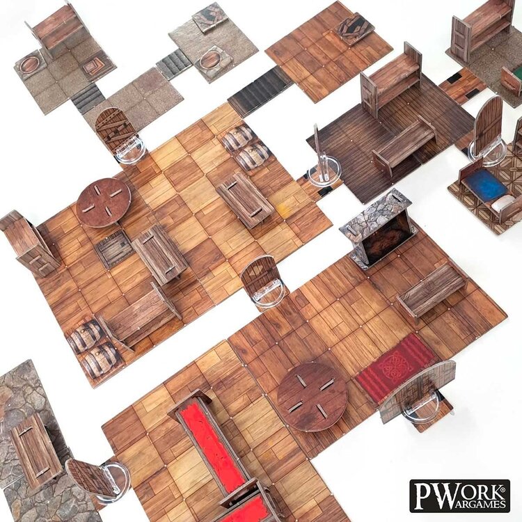 PWork Wargames PWork Wargames: The Tavern - RPG Modular Map Tiles