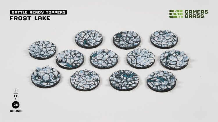 Gamers Grass Gamers Grass: Frost Lake - Round 25mm (12) - Battle Ready Topper