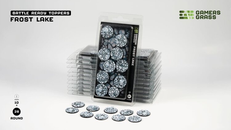 Gamers Grass Gamers Grass: Frost Lake - Round 28mm (10) - Battle Ready Topper