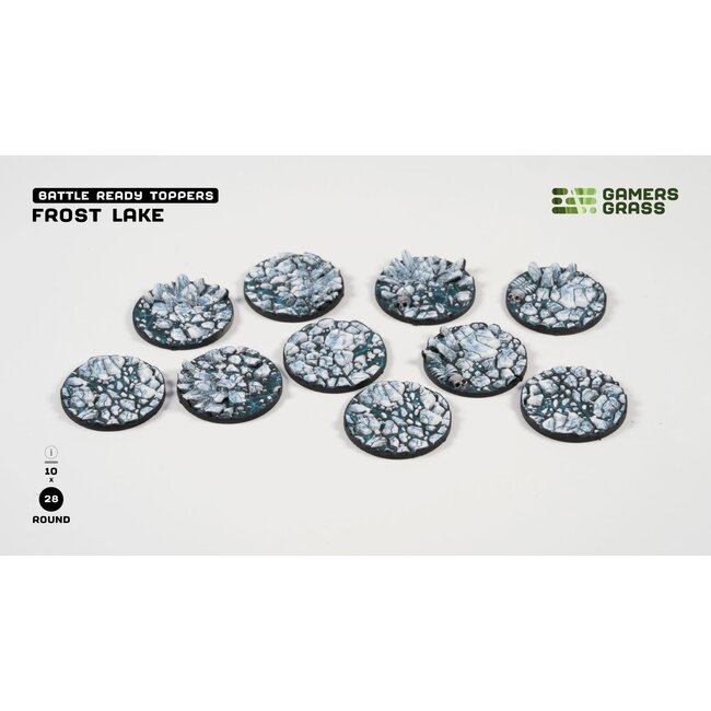 Gamers Grass Gamers Grass: Frost Lake - Round 28mm (10) - Battle Ready Topper