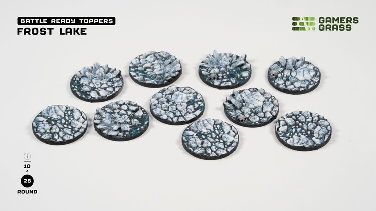 Gamers Grass Gamers Grass: Frost Lake - Round 28mm (10) - Battle Ready Topper