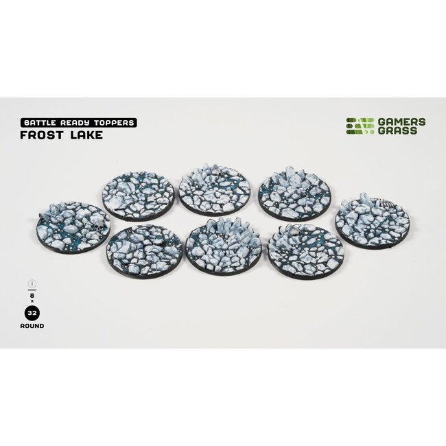 Gamers Grass Gamers Grass: Frost Lake - Round 32mm (8) - Battle Ready Topper