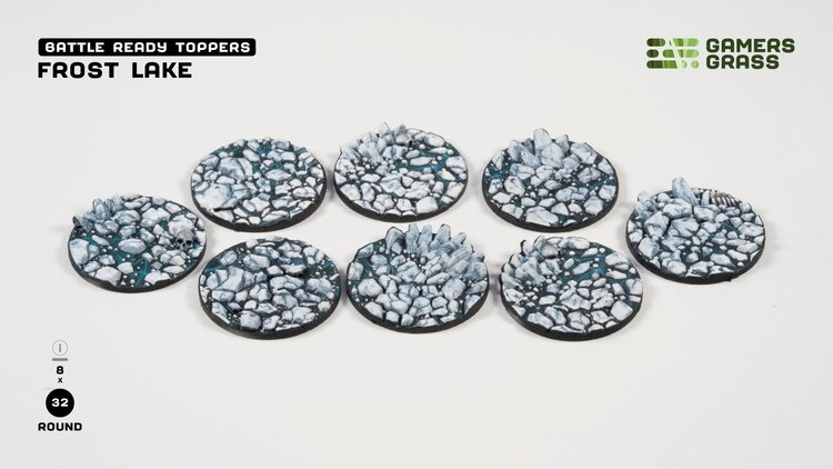 Gamers Grass Gamers Grass: Frost Lake - Round 32mm (8) - Battle Ready Topper
