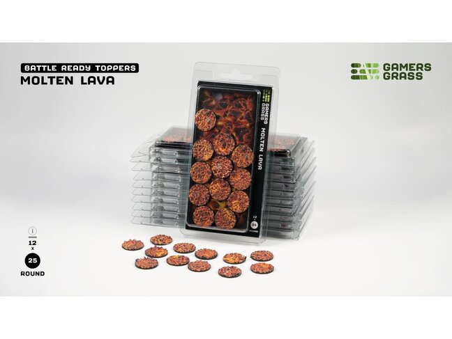 Gamers Grass Molten Lava - Round 25mm (12)