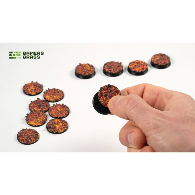 Gamers Grass Gamers Grass: Molten Lava - Round 25mm (12) - Battle Ready Topper