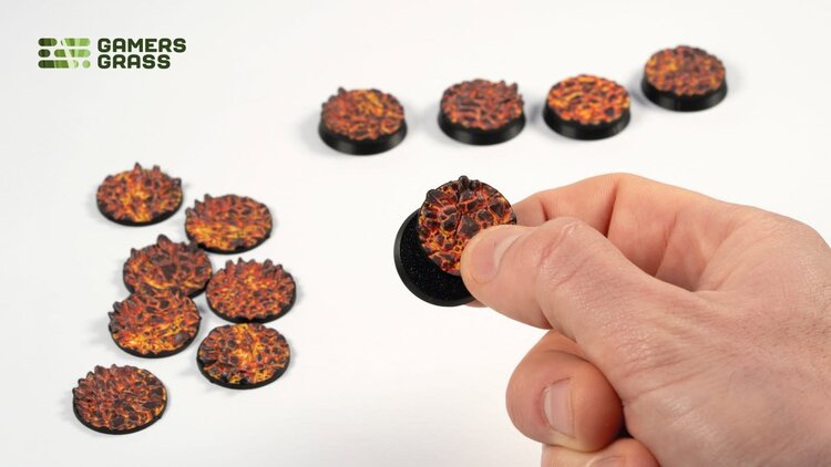 Gamers Grass Gamers Grass: Molten Lava - Round 25mm (12) - Battle Ready Topper
