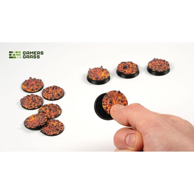 Gamers Grass Gamers Grass: Molten Lava - Round 28mm (10) - Battle Ready Topper
