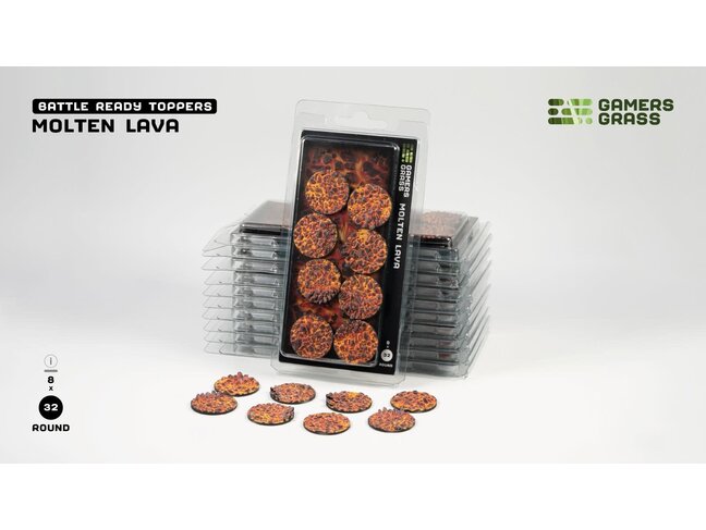 Gamers Grass Molten Lava - Round 32mm (8)