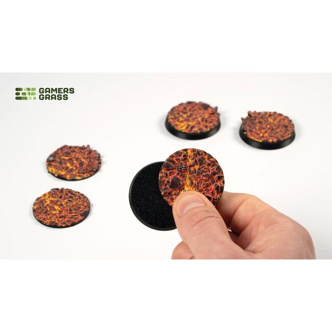 Gamers Grass Gamers Grass: Molten Lava - Round 40mm (5) - Battle Ready Topper