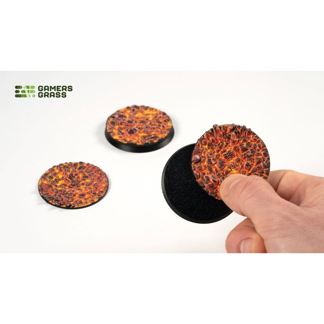 Gamers Grass Gamers Grass: Molten Lava - Round 50mm (3) - Battle Ready Topper