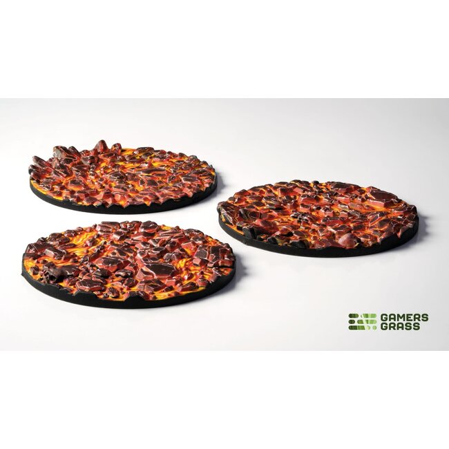 Gamers Grass Gamers Grass: Molten Lava - Round 50mm (3) - Battle Ready Topper