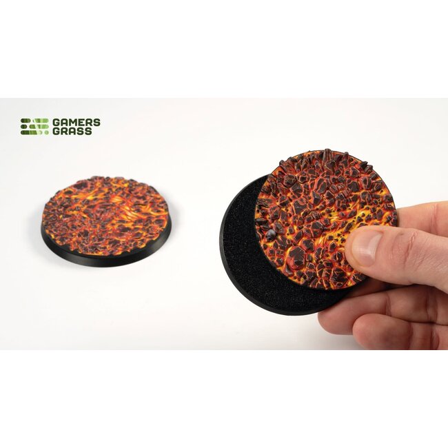 Gamers Grass Gamers Grass: Molten Lava - Round 60mm (2) - Battle Ready Topper