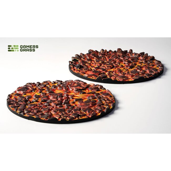 Gamers Grass Gamers Grass: Molten Lava - Round 60mm (2) - Battle Ready Topper