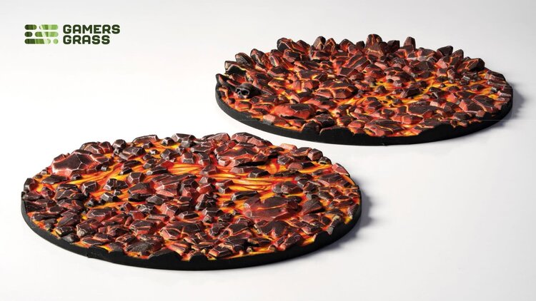 Gamers Grass Gamers Grass: Molten Lava - Round 60mm (2) - Battle Ready Topper
