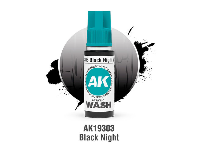 AK Interactive Acrylic Wash - Black Night