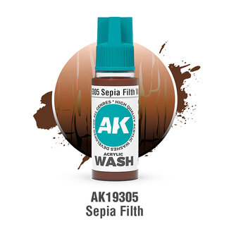AK Interactive Acrylic Wash - Sepia Filth