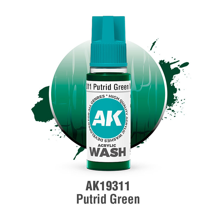 AK Interactive AK Interactive: Acrylic Wash - Putrid Green