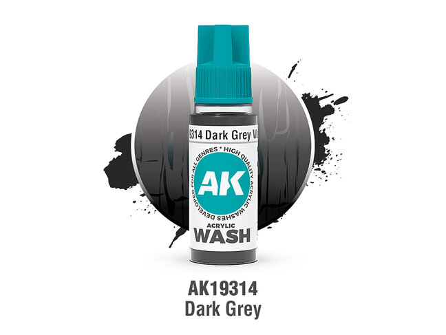 AK Interactive Acrylic Wash - Dark Grey