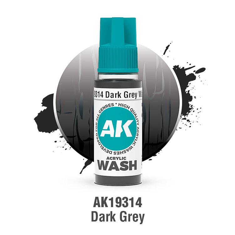 AK Interactive AK Interactive: Acrylic Wash - Dark Grey