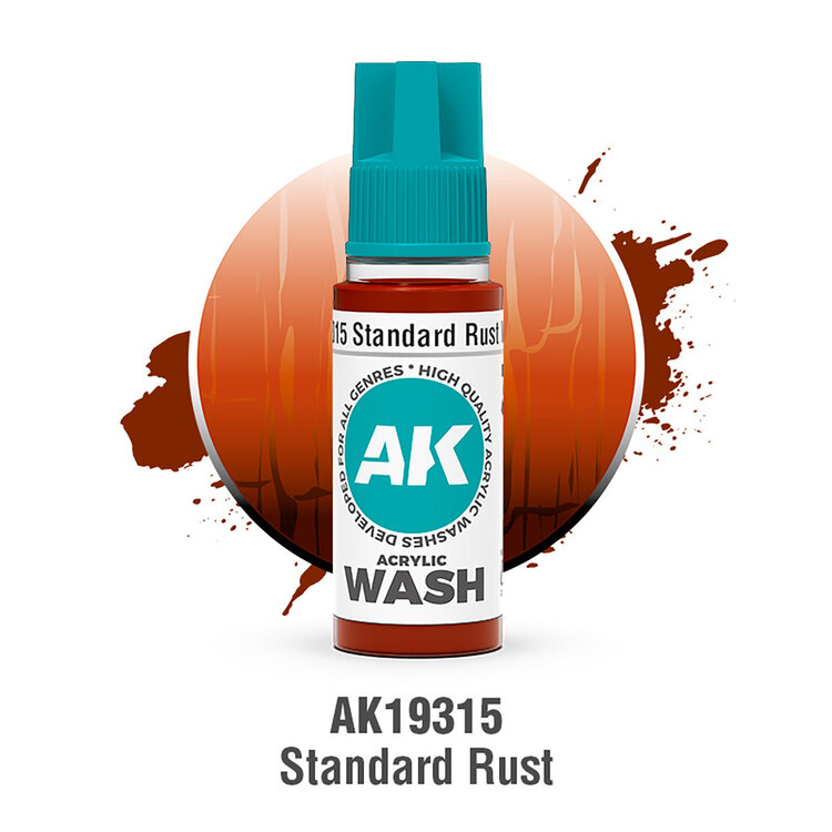 AK Interactive AK Interactive: Acrylic Wash - Standard Rust