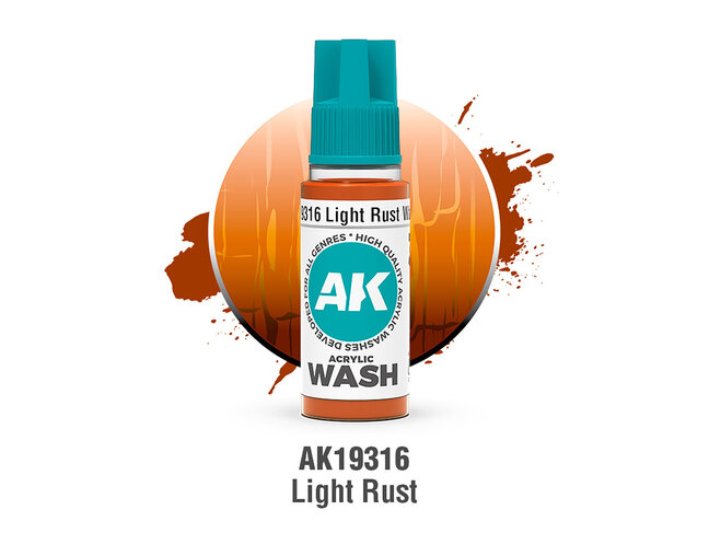 AK Interactive Acrylic Wash - Light Rust