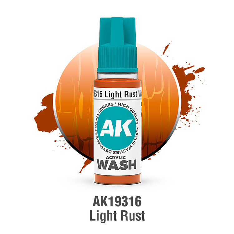 AK Interactive AK Interactive: Acrylic Wash - Light Rust