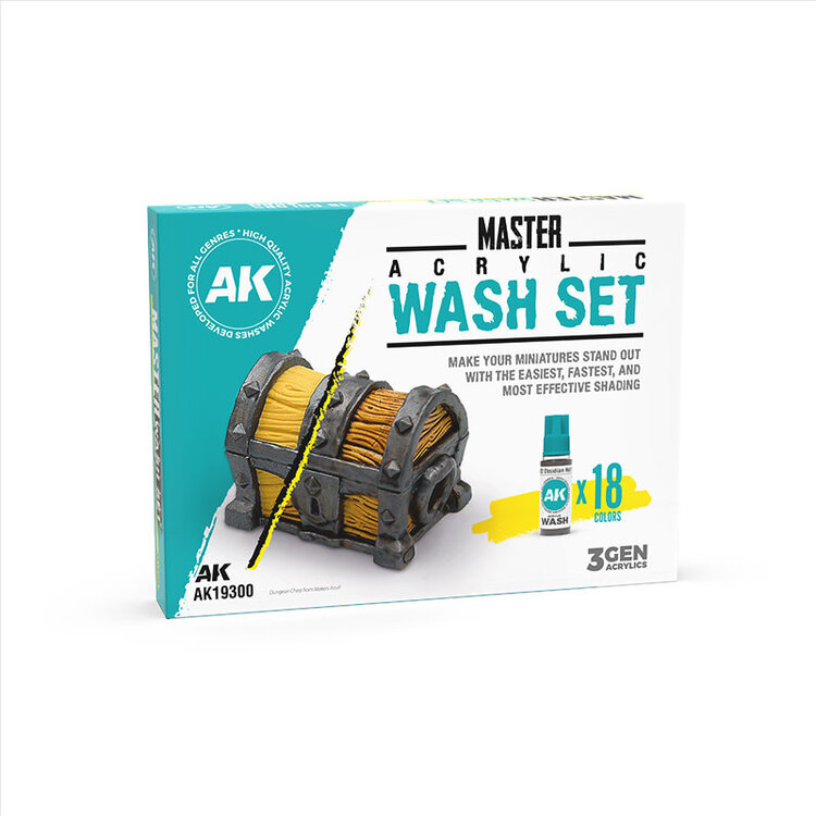 AK Interactive AK Interactive - Full Range: Master Acrylic Wash Set - 18 Units