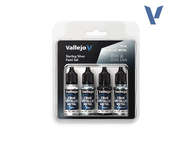 Vallejo True Metallic Metal - Paint Set - Sterling Silver
