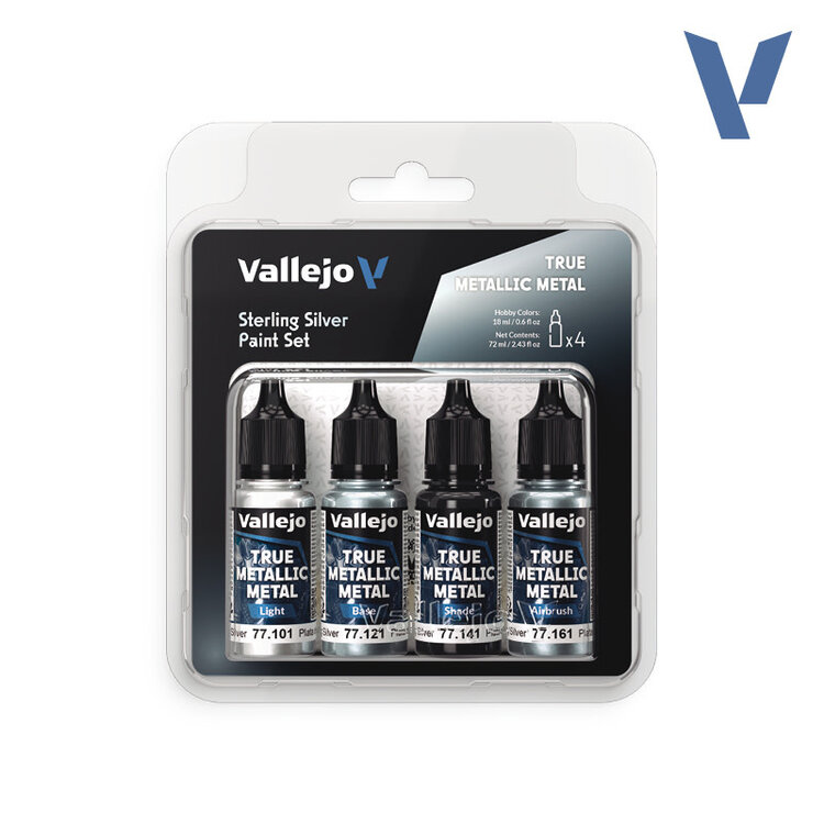 Vallejo Vallejo: True Metallic Metal - Paint Set - Sterling Silver