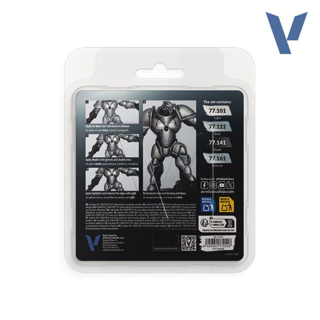 Vallejo Vallejo: True Metallic Metal - Paint Set - Sterling Silver