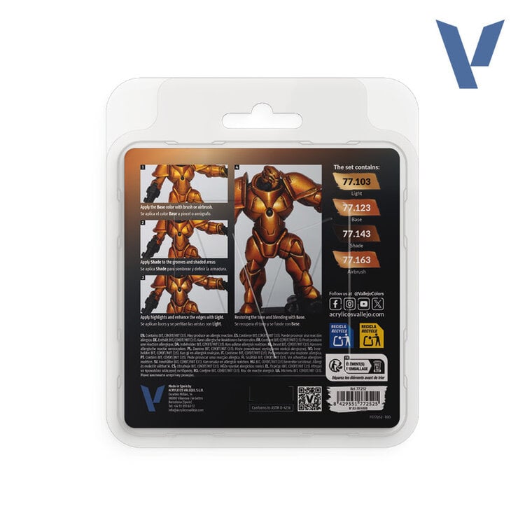 Vallejo Vallejo: True Metallic Metal - Paint Set - Imperial Gold