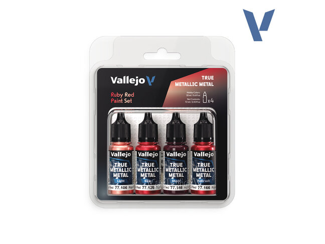 Vallejo True Metallic Metal - Paint Set - Ruby Red