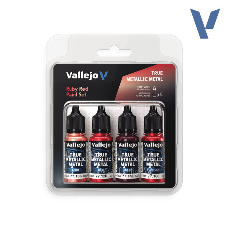 Vallejo Vallejo: True Metallic Metal - Paint Set - Ruby Red