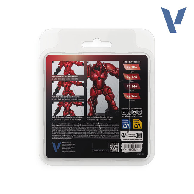 Vallejo Vallejo: True Metallic Metal - Paint Set - Ruby Red