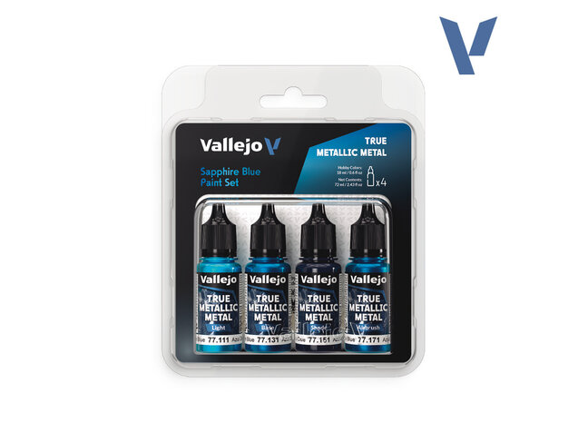 Vallejo True Metallic Metal - Paint Set - Sapphire Blue