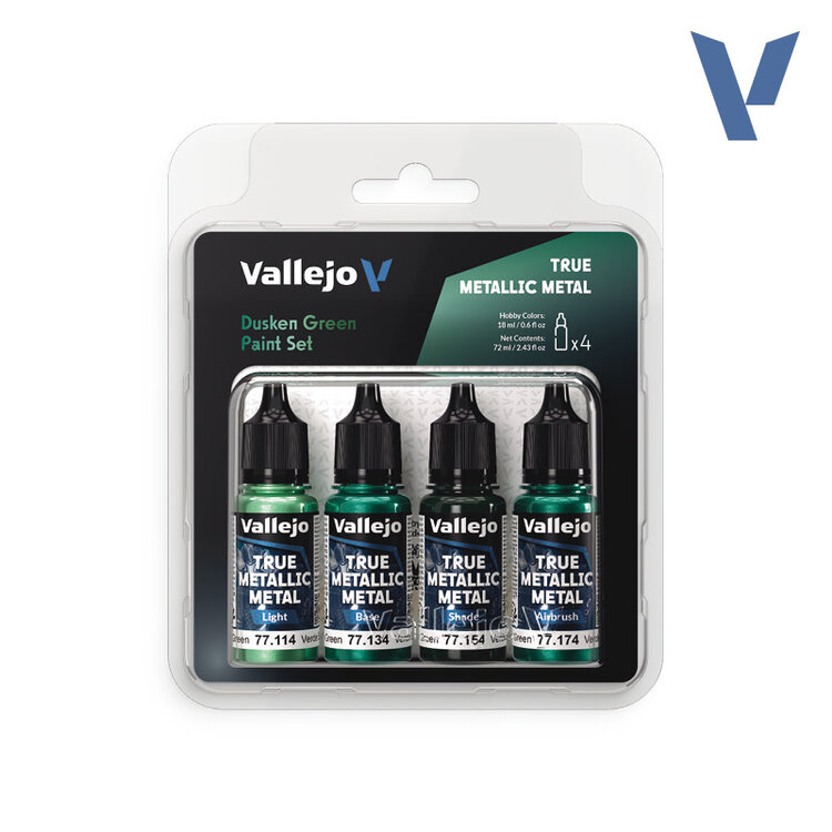 Vallejo Vallejo: True Metallic Metal - Paint Set - Dusken Green