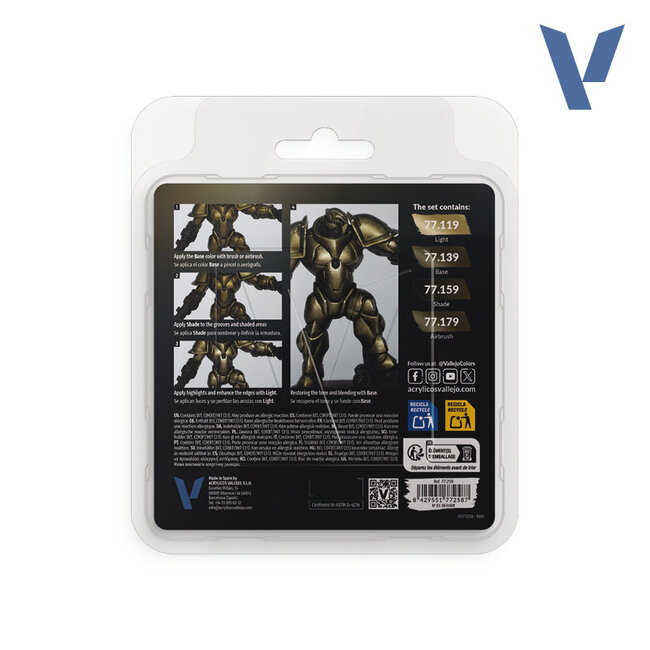 Vallejo Vallejo: True Metallic Metal - Paint Set - Aged Metal