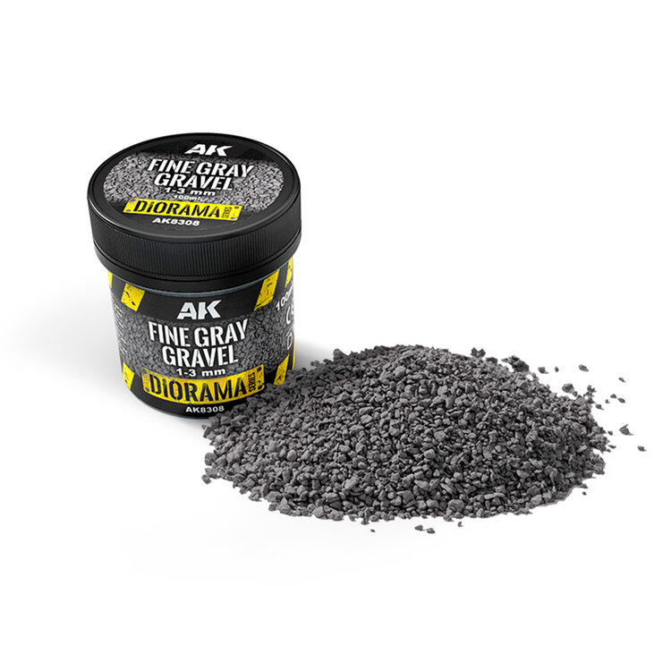 AK Interactive AK Interactive - Diorama: Fine Gray Gravel 1-3mm - 100ml