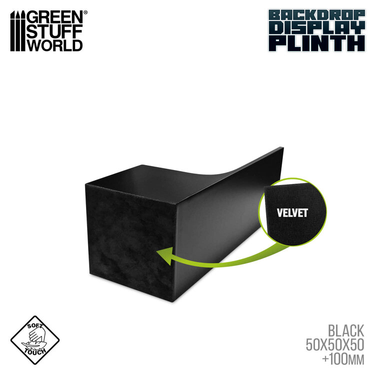 Green Stuff World Green Stuff World: Display Plinth - Backdrop Rounded 50x50x50(150)mm - Black