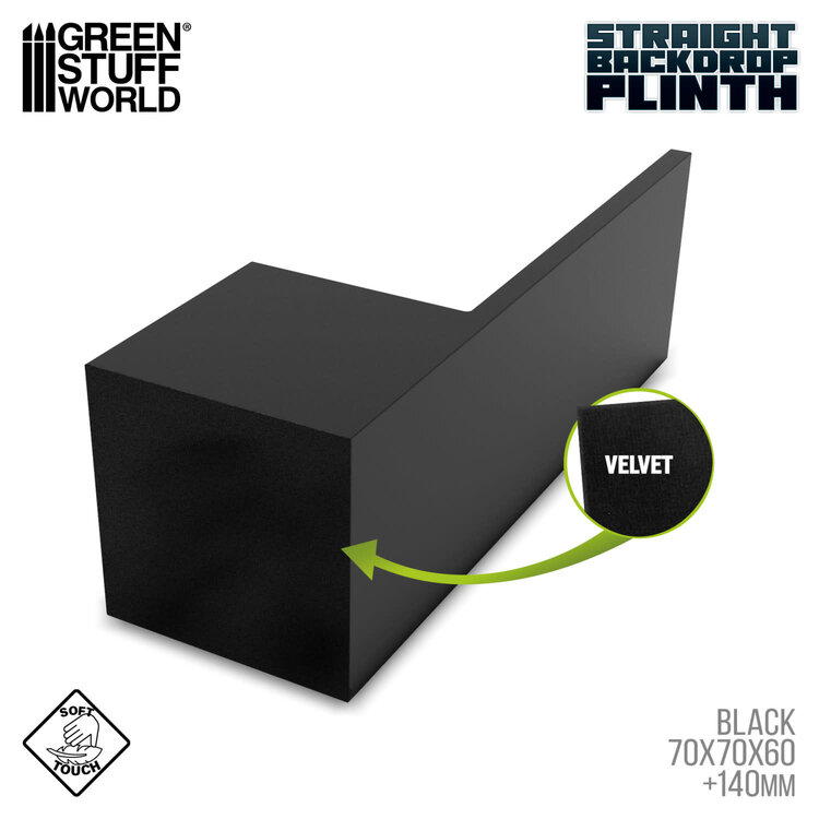Green Stuff World Green Stuff World: Display Plinth - Backdrop Straight 70x70x60(200)mm - Black