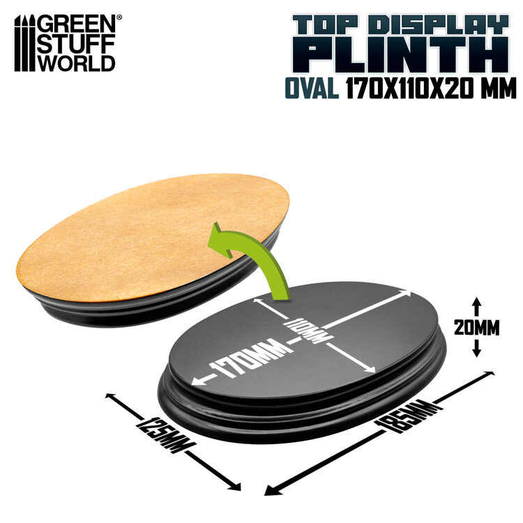 Green Stuff World Green Stuff World: Display Plinth - Oval 170x110mm - Black