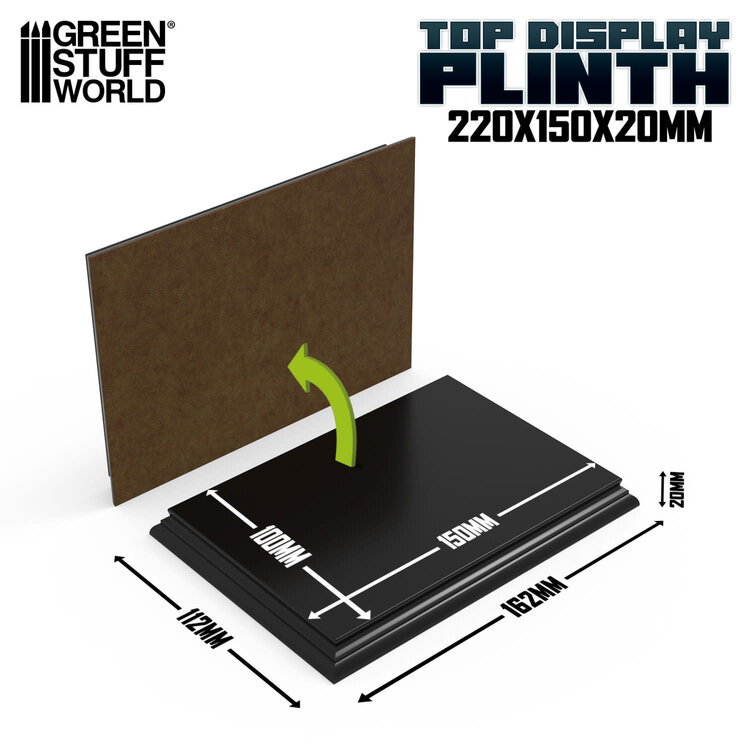 Green Stuff World Green Stuff World: Display Plinth - Rectangular 150x100mm - Black