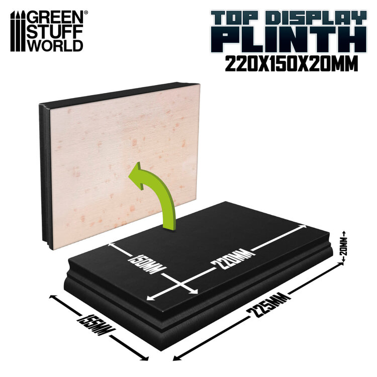 Green Stuff World Green Stuff World: Display Plinth - Rectangular 220x150mm - Black