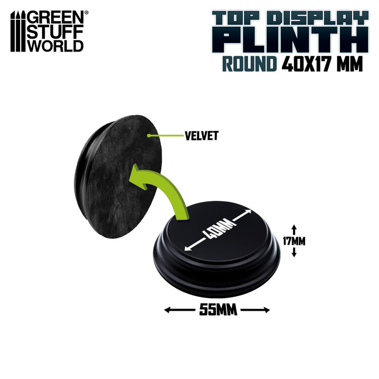 Green Stuff World Green Stuff World: Display Plinth - Round 40mm - Black
